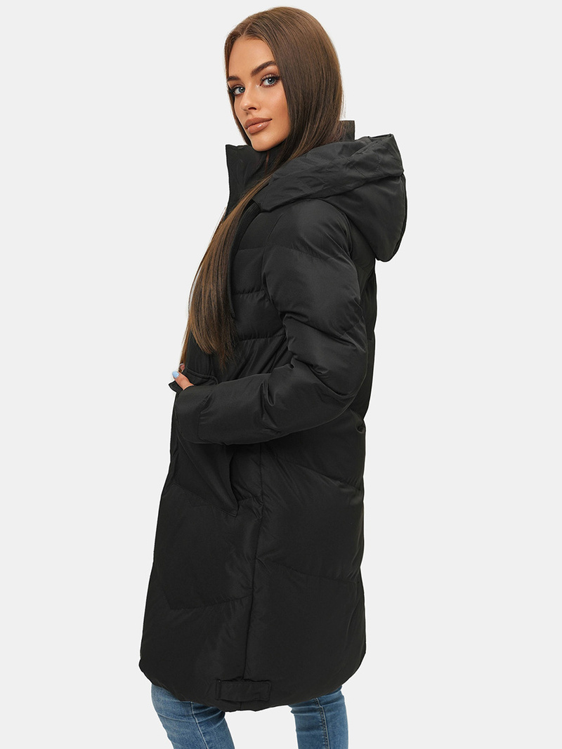 Płaszcz zimowy damski czarny OZONEE JS/M735/392