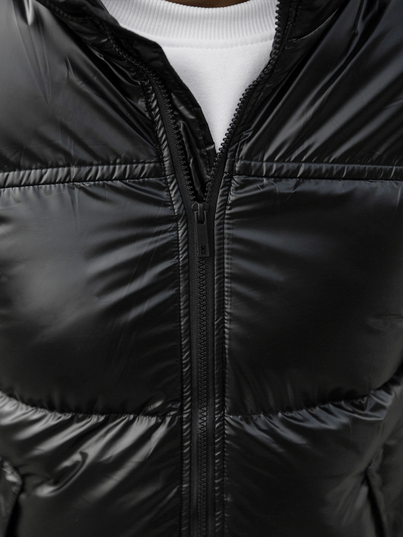 Kurtka zimowa męska pikowana czarna OZONEE JB/JP1188/3Z