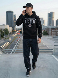 Bluza z kapturem męska czarna OZONEE JS/8B1737/3Z