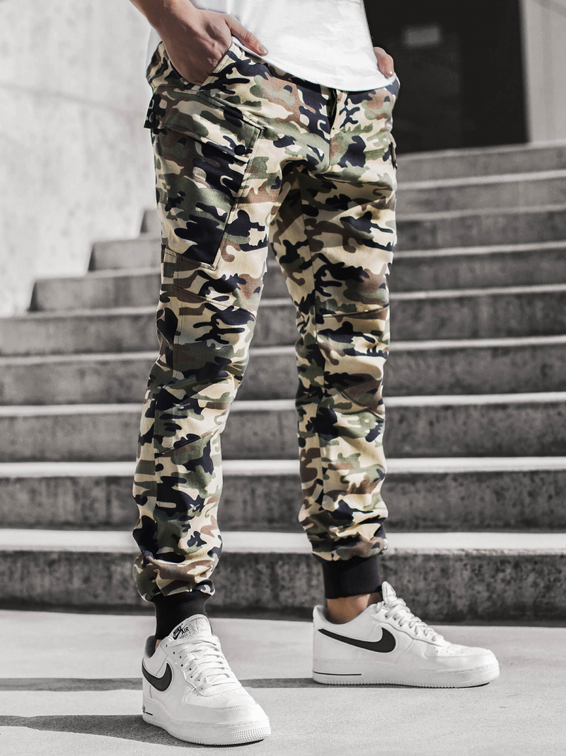 Штани чоловічі джоггери Бежевий-Камуфляж OZONEE O/11103