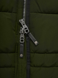 Kurtka zimowa damska długa pikowana khaki OZONEE O/W377Z