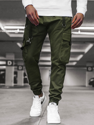 Spodnie męskie chino joggery khaki OZONEE O/11106