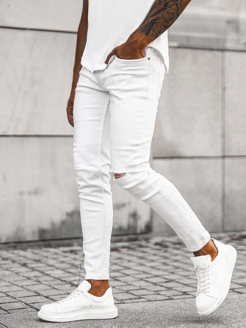 Spodnie jeansowe męskie białe OZONEE E/5391/01Z