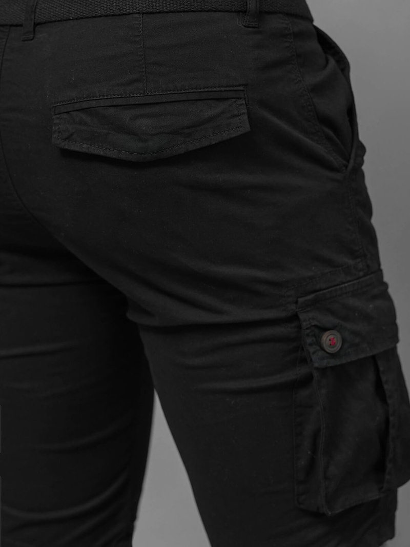 Spodenki męskie chino czarne OZONEE T/BB70012/1Z