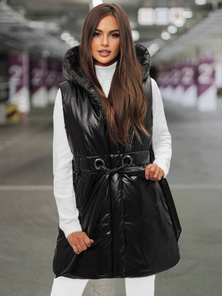 Стьобаний жіночий жилет чорний OZONEE O/DK119/1