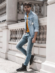 Kurtka jeans męska niebieska OZONEE G/600