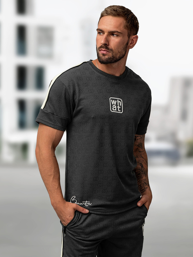 Чоловічий короткий Cпортивний костюм Темно-Графiтовi OZONEE O/QQ1621AB