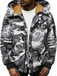 Kurtka zimowa męska moro-szara OZONEE JS/2019005