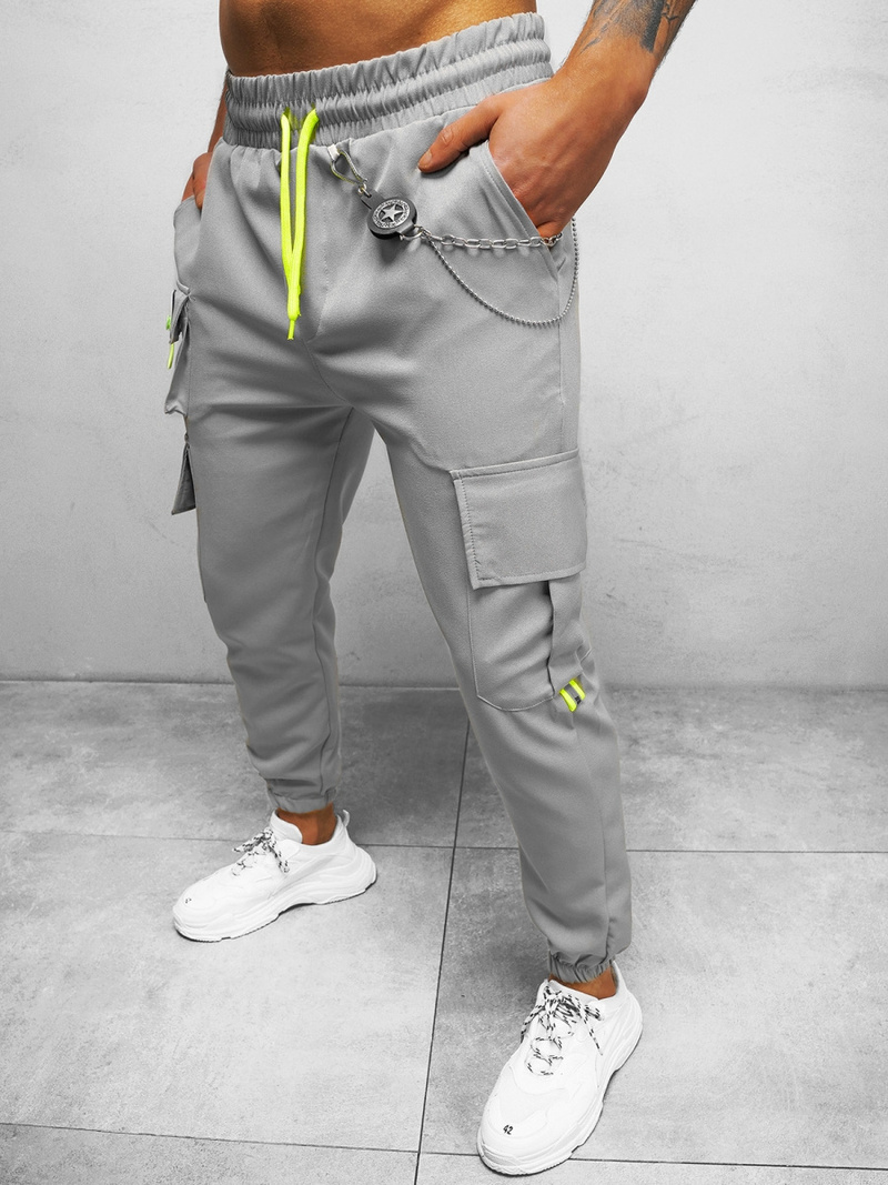 Spodnie męskie chino jogger szare OZONEE O/CP149