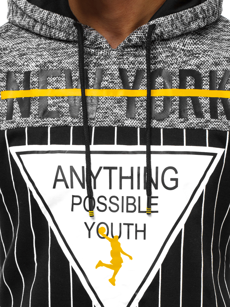 Bluza z kapturem męska szara OZONEE JS/KS1907Z