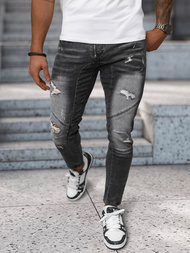 Spodnie jeansowe męskie slim fit czarne OZONEE NB/MP0045N