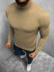 Sweter męski półgolf beżowy OZONEE TMK/YY05/11Z