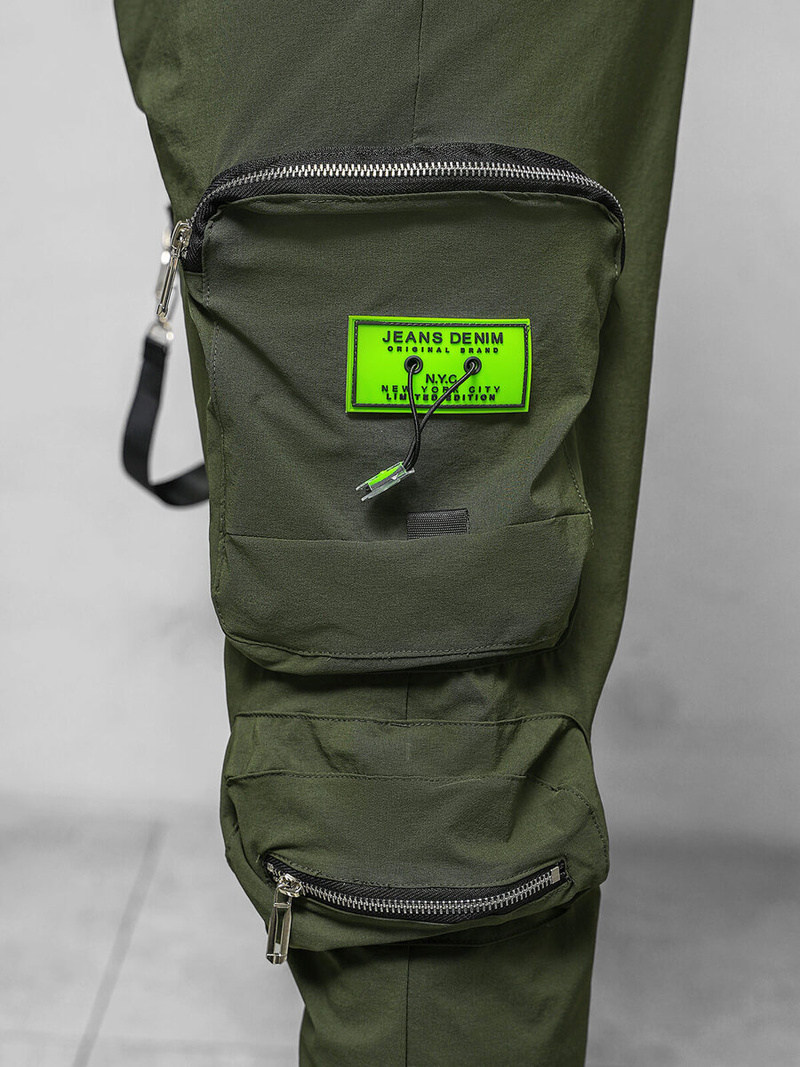 Spodnie męskie chino joggery khaki OZONEE O/PS5519