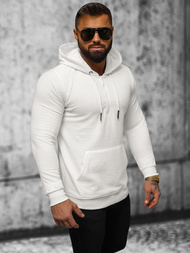 Bluza z kapturem męska ecru OZONEE O/TB2273