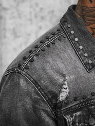 Чоловіча джинсова куртка Чорна OZONEE NB/MJ504NZ