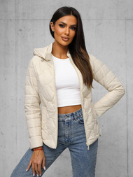 Kurtka damska pikowana ecru OZONEE JS/16M9239/62