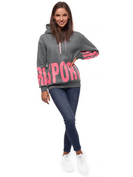 Bluza z kapturem damska grafitowa OZONEE JS/B26034