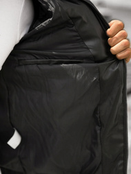 Kurtka zimowa skórzana męska czarna OZONEE O/9026