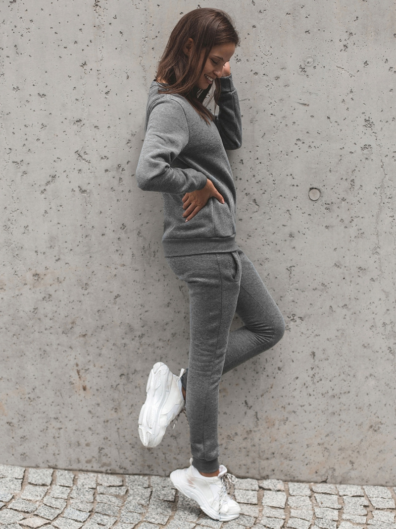 Жіночий спортивний костюм з двох частин Графітовий OZONEE JS/68C20383/5