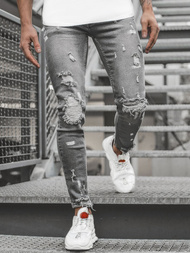 Spodnie męskie jeans grafitowe OZONEE O/4405/01