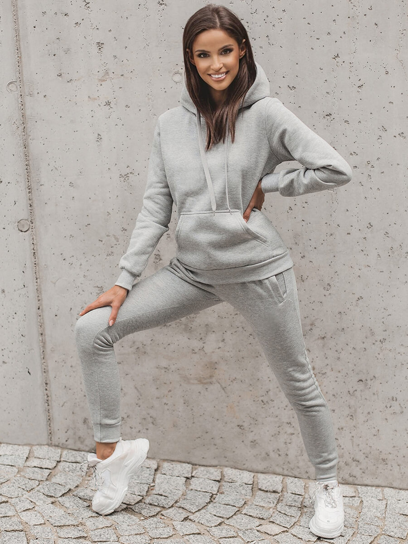 Жіночий спортивний костюм з двох частин ciрий OZONEE JS/68C20382/2