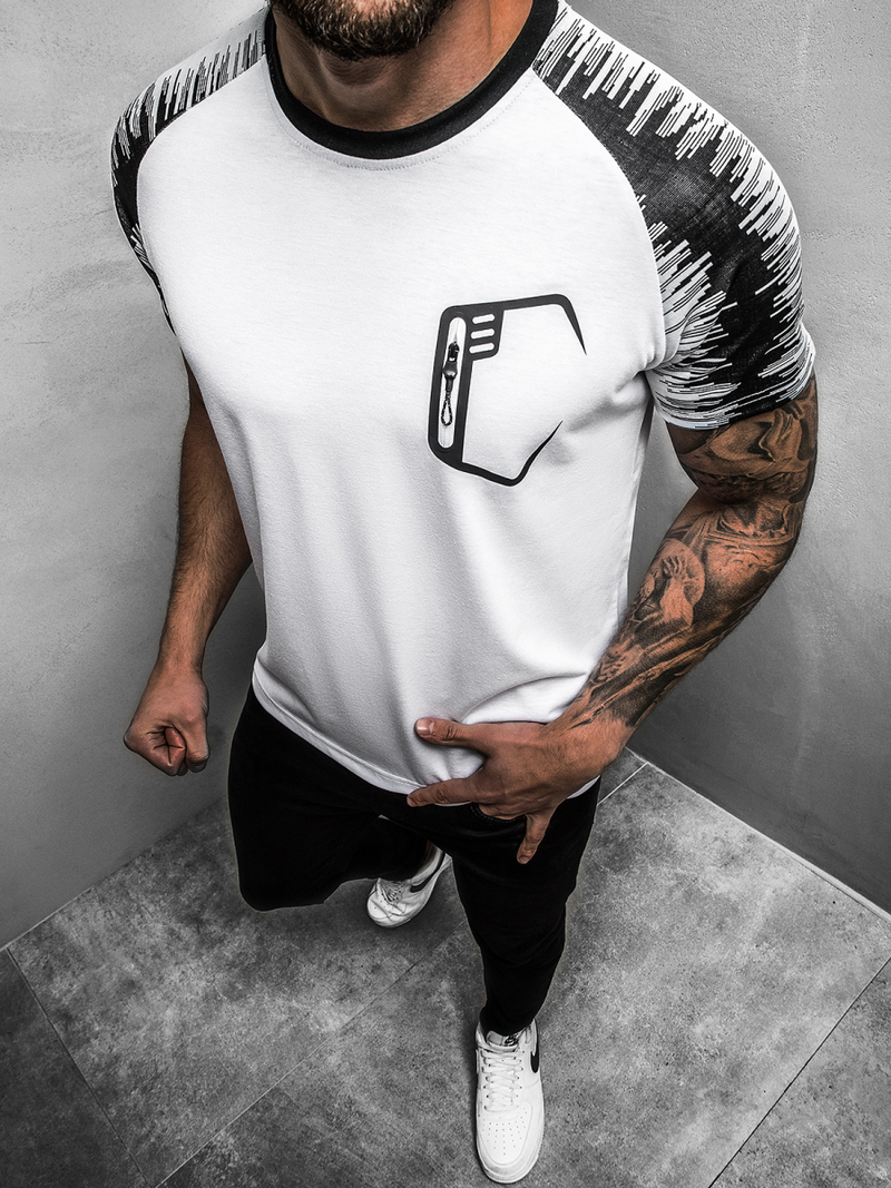 T-Shirt męski biały OZONEE JS/KS2072Z