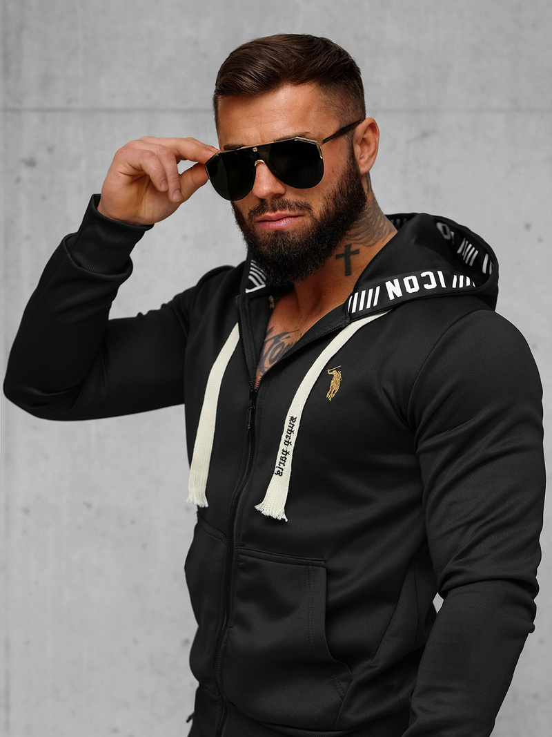 Komplet dresowy męski czarny OZONEE O/LN11675