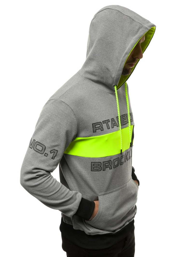 Bluza z kapturem męska szara OZONEE JS/DD20131