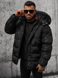 Kurtka zimowa męska pikowana czarna OZONEE JS/27M8109