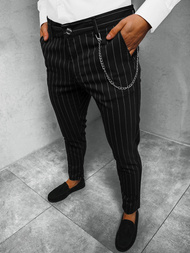 Spodnie męskie chino materiałowe czarne OZONEE DJ/5566