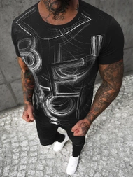 T-Shirt męski czarny OZONEE O/T132/3