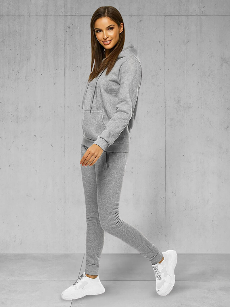 Komplet dresowy dwuczęściowy damski szary OZONEE JS/CKW02