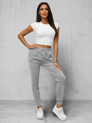 Spodnie dresowe damskie welurowe szare OZONEE JS/8K1532/2