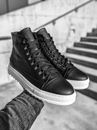 Sneakersy wysokie czarno-białe OZONEE W/034