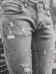 Spodnie męskie jeans grafitowe OZONEE O/4405/01