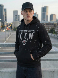 Bluza z kapturem męska czarna OZONEE JS/8B1737/3Z