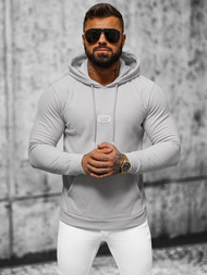 Bluza z kapturem męska szara OZONEE O/TB2216