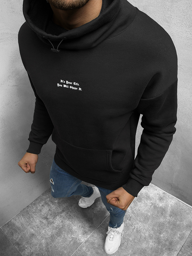 Bluza męska oversize czarna OZONEE B/20402106Z