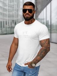 T-shirt męski slim fit biały OZONEE O/QQ1389