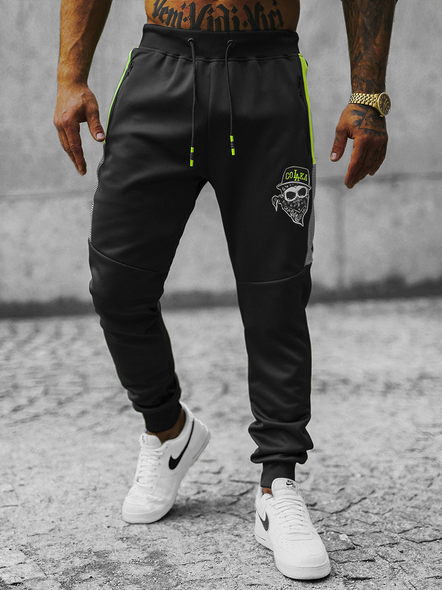 Spodnie dresowe męskie czarne OZONEE JS/K10250Z | OZONEE