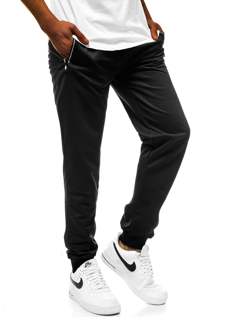 Spodnie dresowe męskie czarne js/xw001s