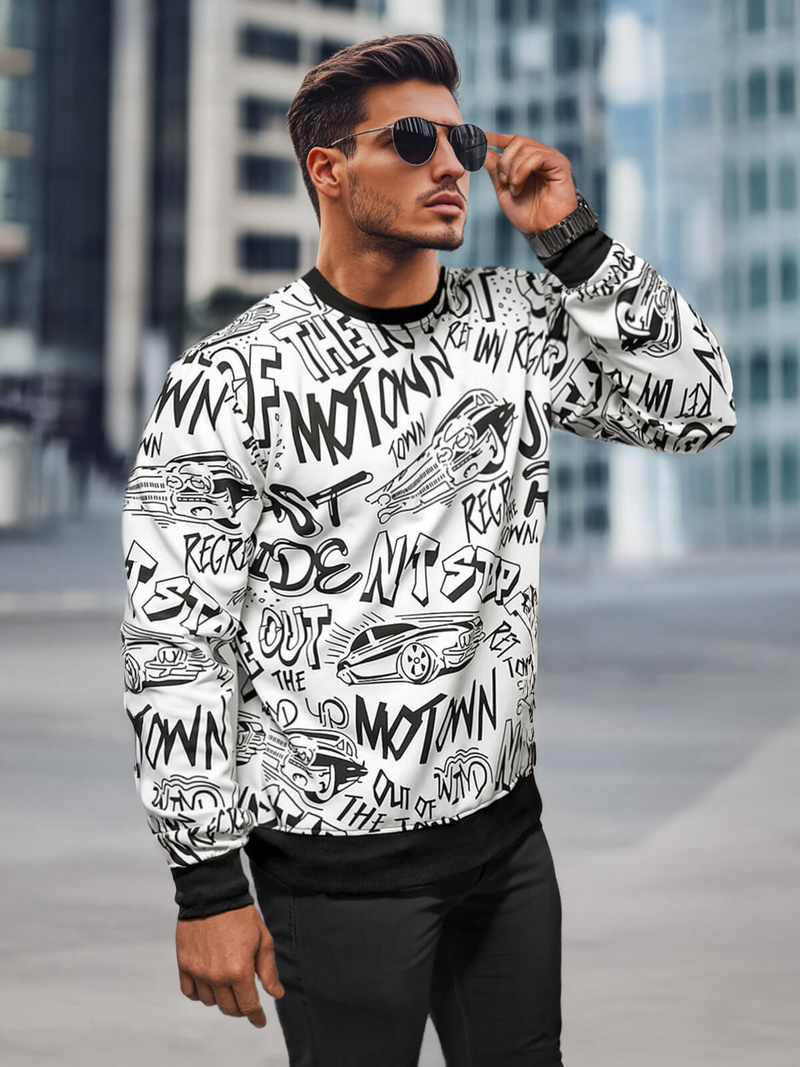 Bluza męska biała OZONEE JS/8B1195/1Z