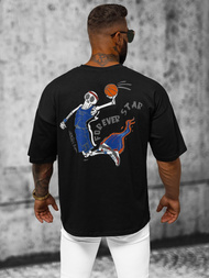 T-shirt męski oversize czarny OZONEE O/3436