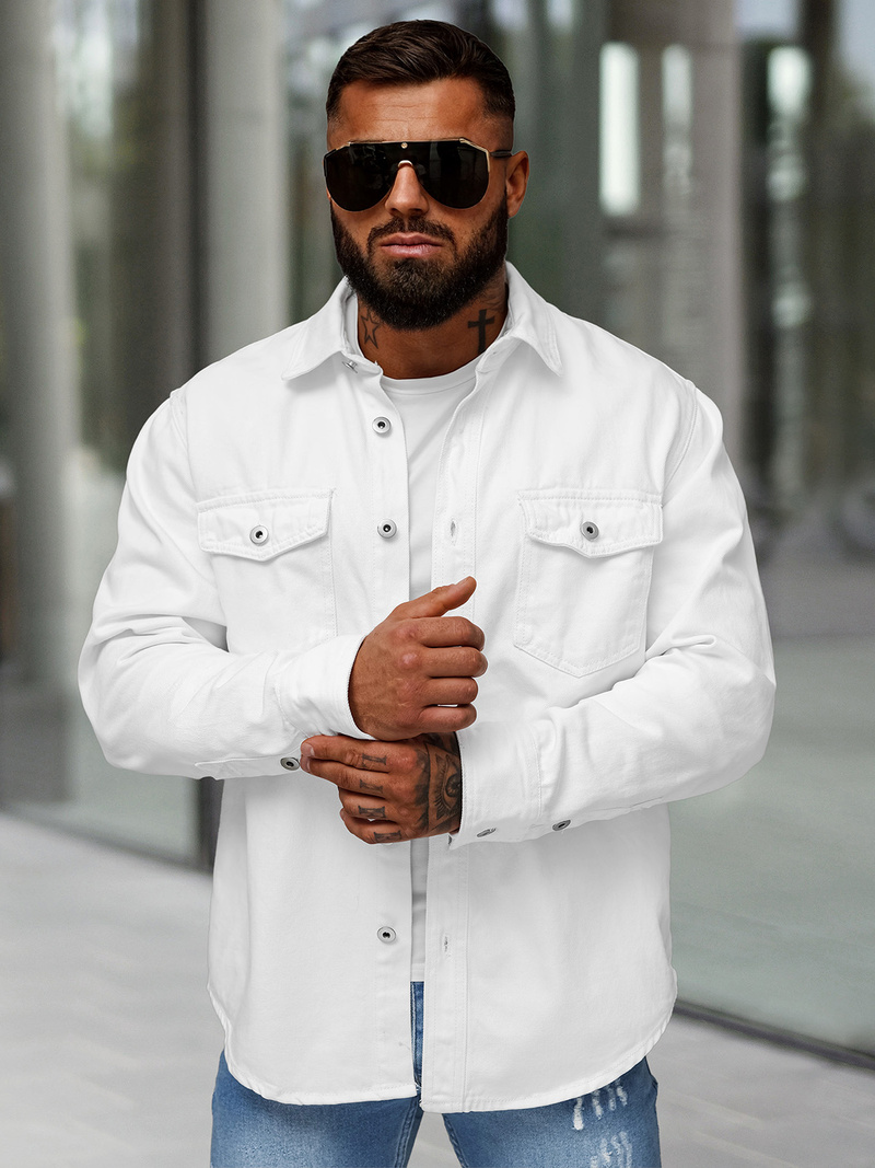 Чоловіча джинсова сорочка Бiла OZONEE L/CA777/2