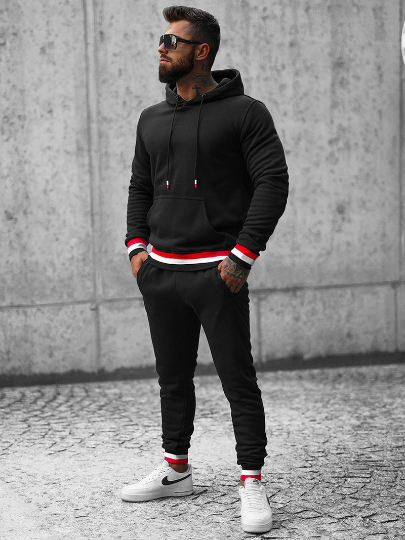 Komplet dresowy męski czarny OZONEE JS/8C60/3