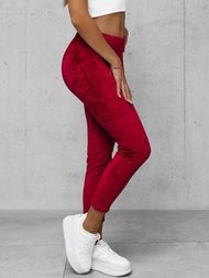 Spodnie dresowe damskie welurowe bordowe OZONEE JS/92K521/35