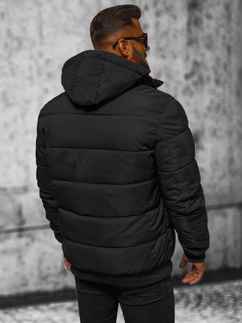 Kurtka zimowa męska pikowana czarna OZONEE JS/84M3029/392