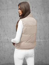 Стьобаний жіночий жилет Бежева OZONEE JS/16M9092/62Z
