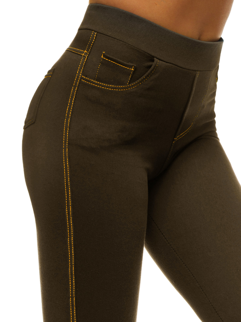 Legginsy damskie brązowe OZONEE JS/1016/A14