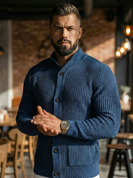 Sweter męski granatowy OZONEE NB/MM6020/6Z